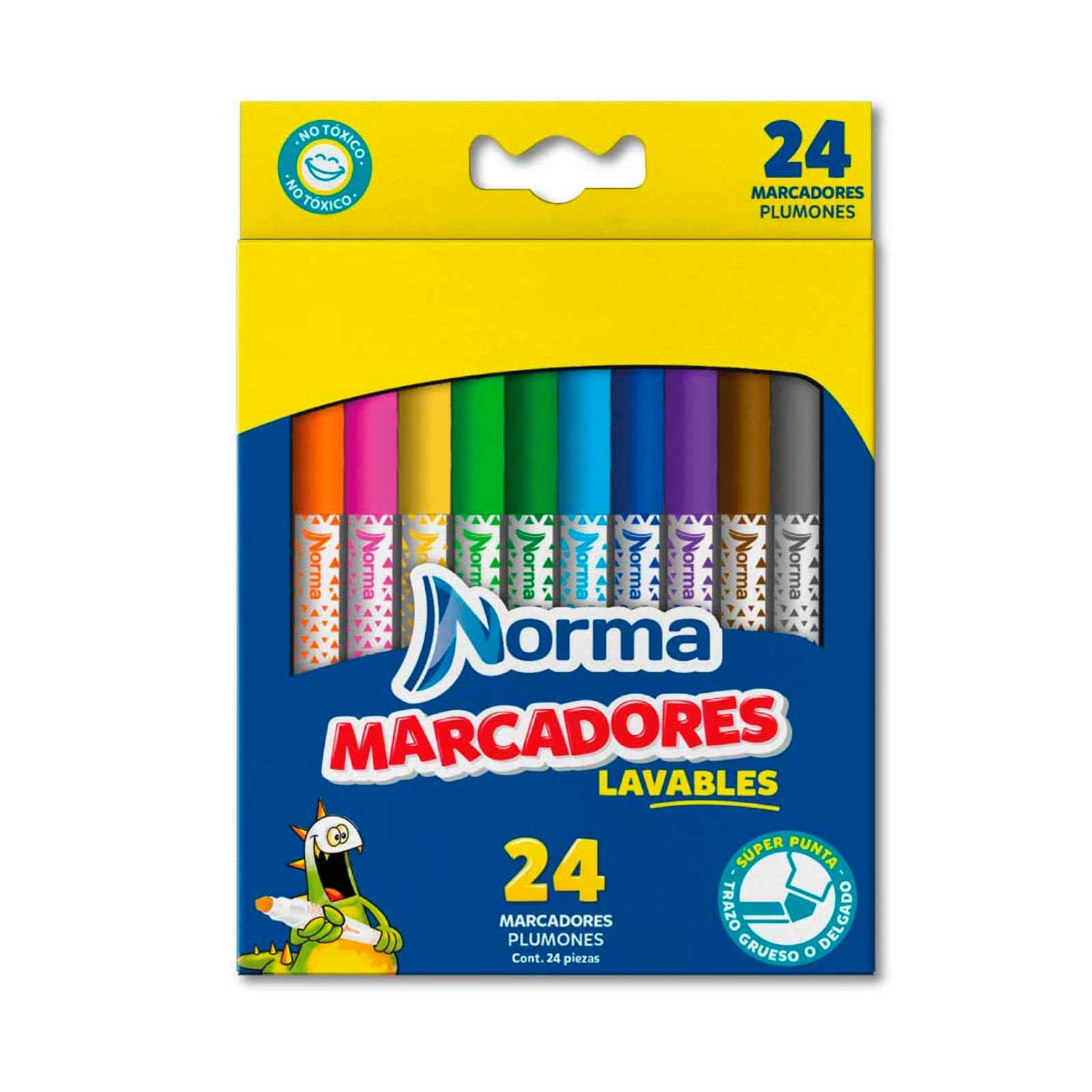 Plumón Lavable Norma x 24