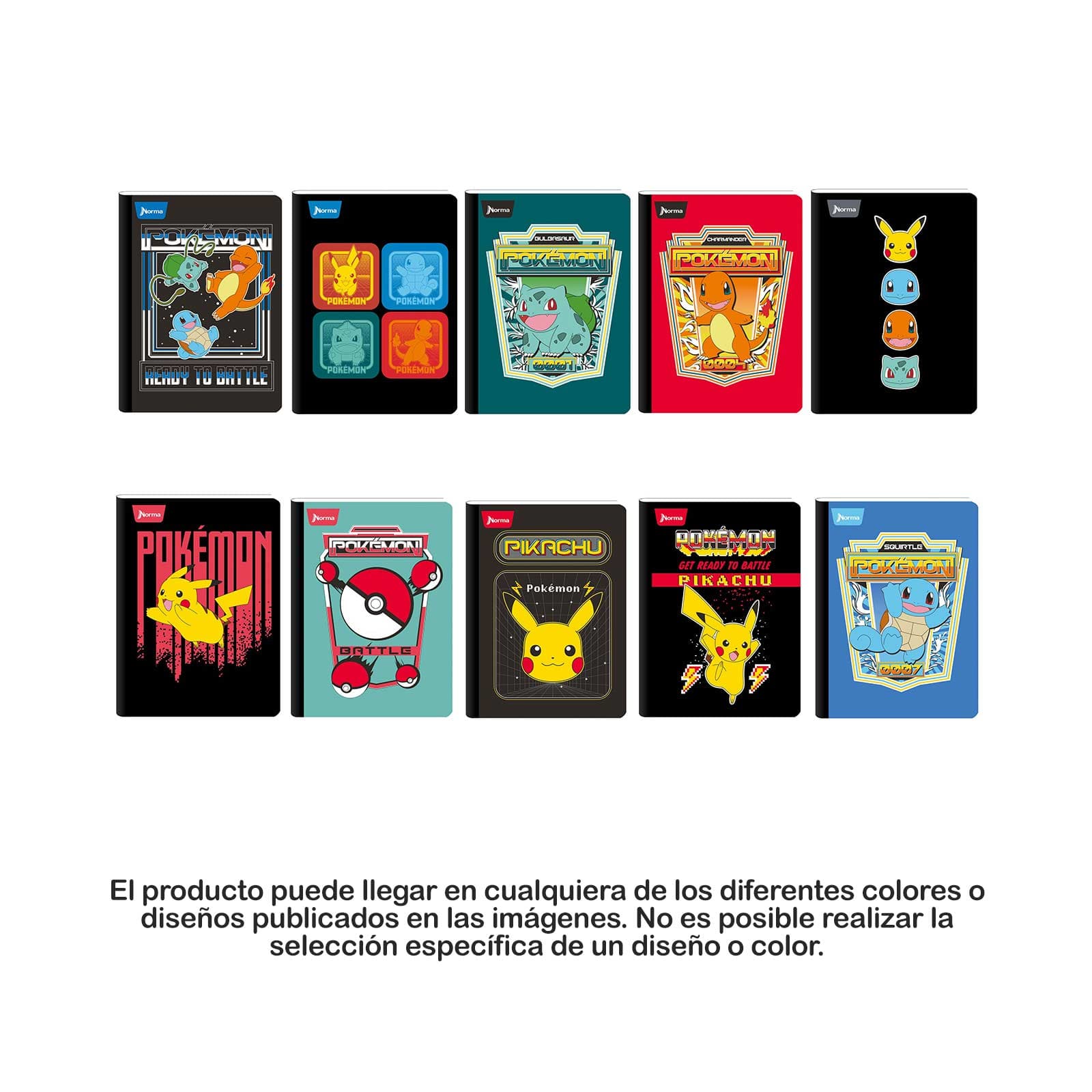 Cuaderno Cosido 100 Hojas Media Carta Ferrocarril Pokémon Norma Caja x 30