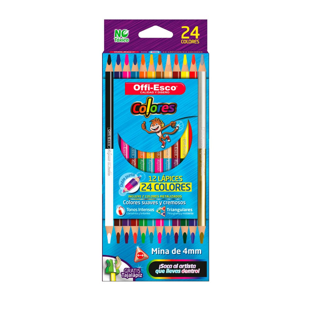 Colores Offi-Esco x 12 de 2 Puntas