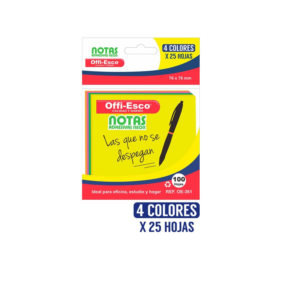 Taco de Notas Colores 100 Hojas