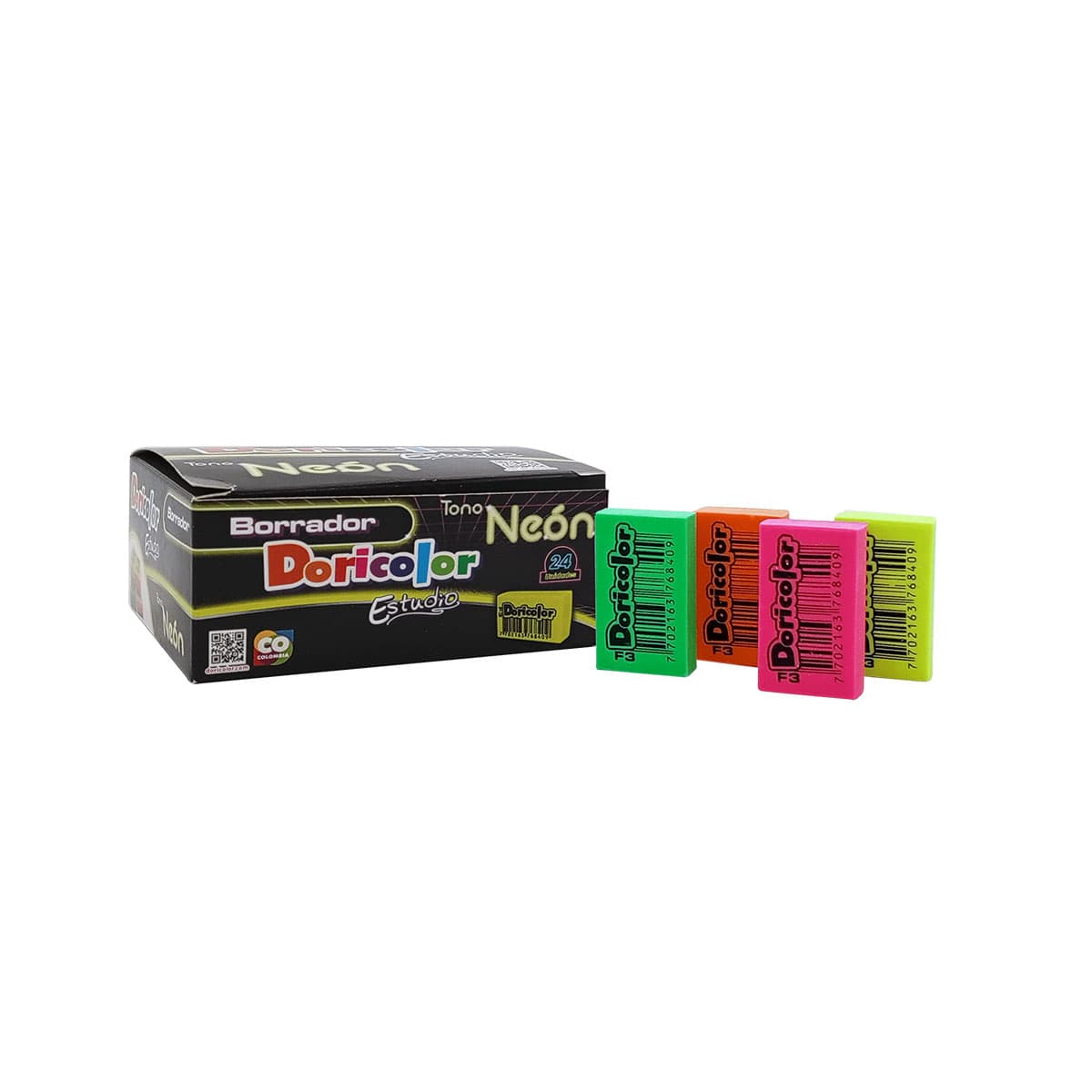 Borrador Doricolor Neón F3 x 24