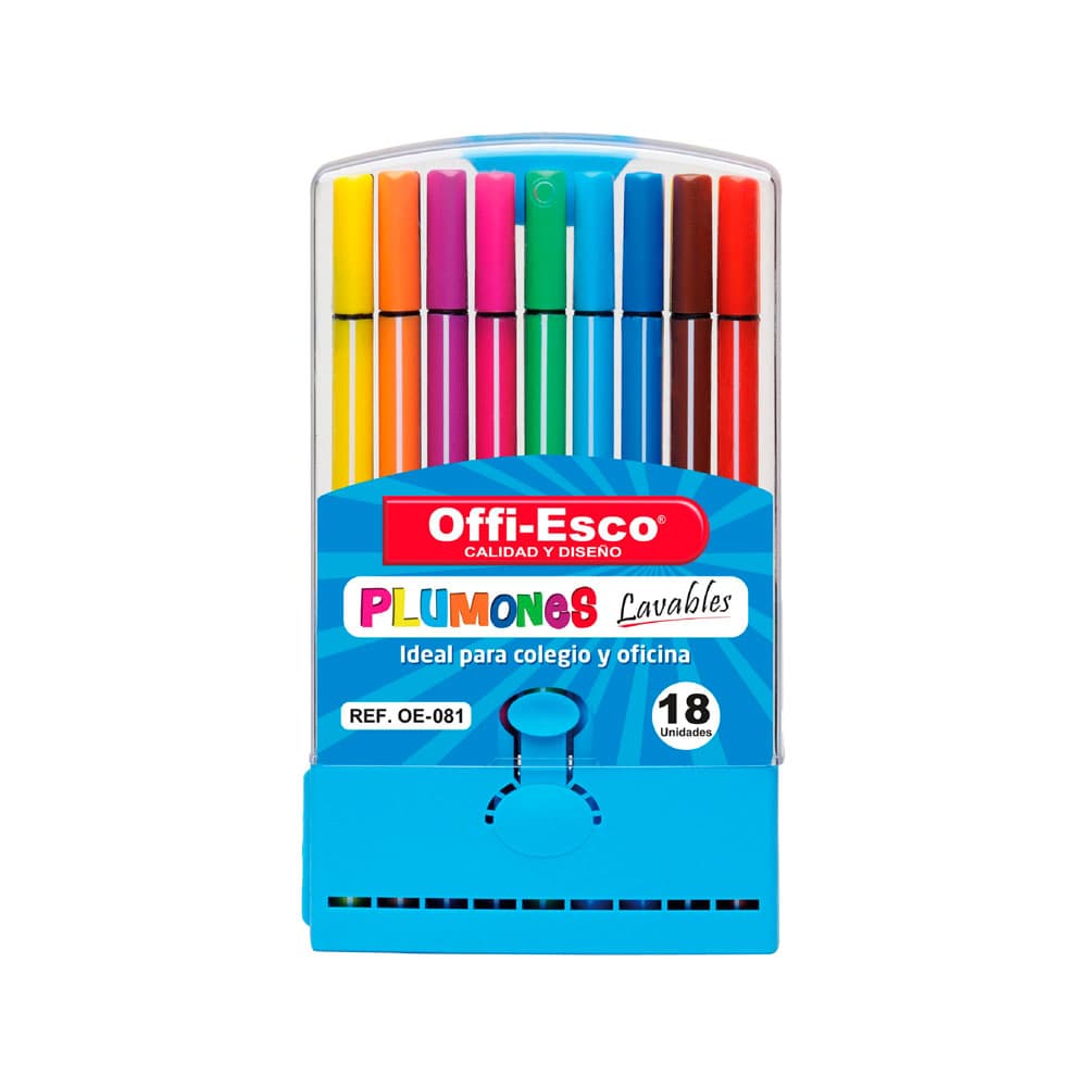 Plumón Lavable Offi-Esco x 18