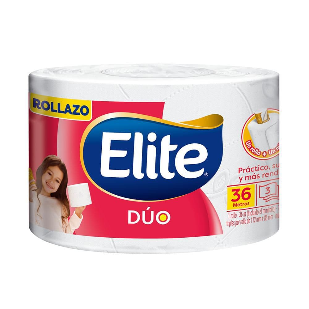 Papel Higiénico Elite Duo 3 Hojas Rollazo x 24