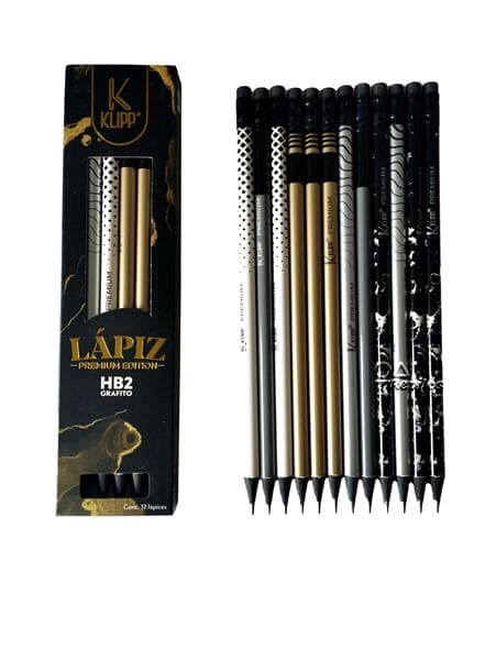 Lápiz de Dibujo Premium Klipp Caja Metálica x 12