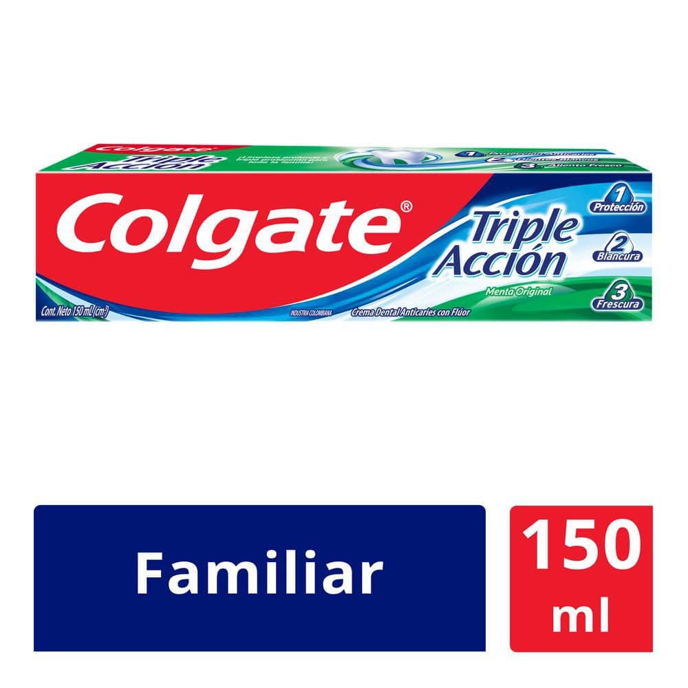 Crema Dental Colgate Triple Acción 150 ml, Caja x 72