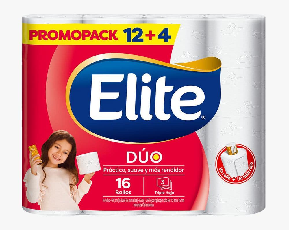 Papel Higiénico Elite Duo 3 Hojas Naranja x 24