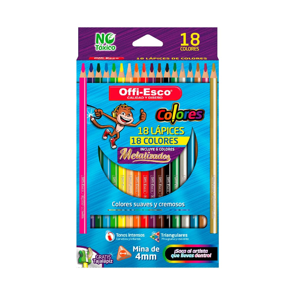 Colores Offi-Esco Metalizados x 18