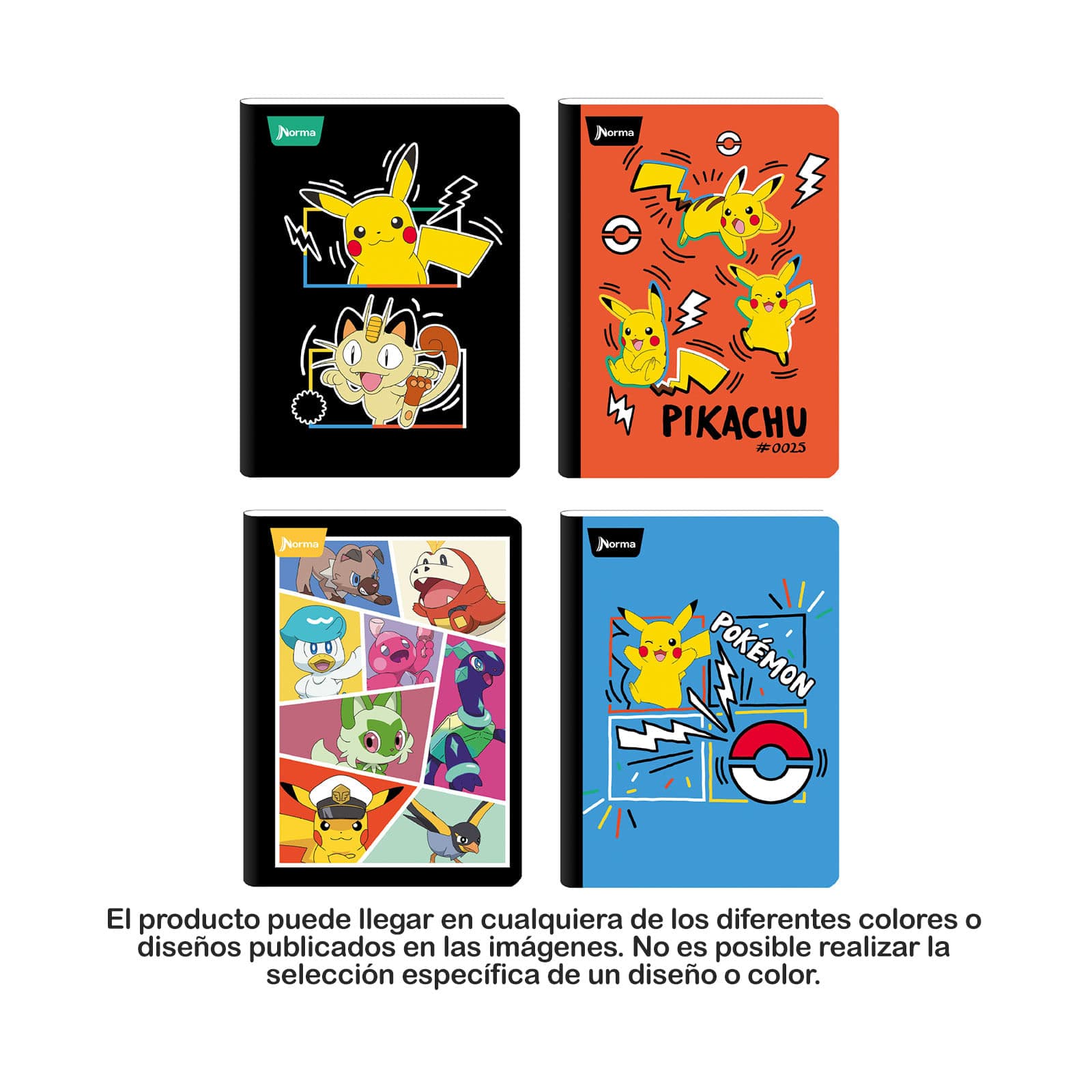 Cuaderno Cosido 100 Hojas Media Carta Cuadriculado Pokémon Norma Caja x 30