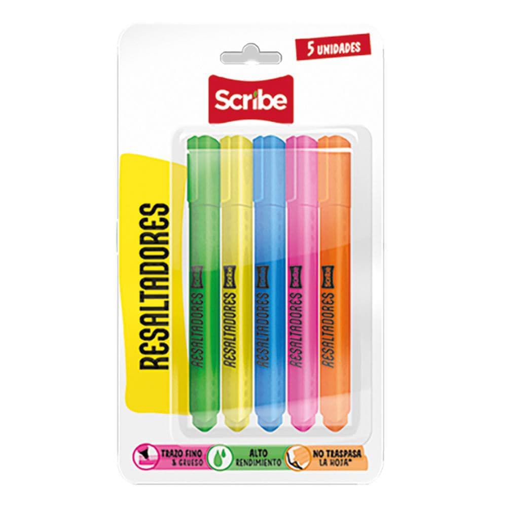 Resaltador Scribe Blíster x 5