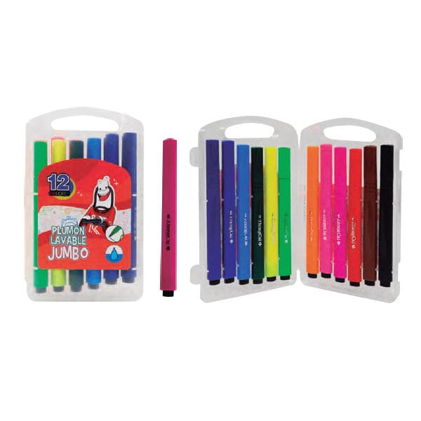 Plumón Lavable Jumbo Doble Punta Klipp x 8