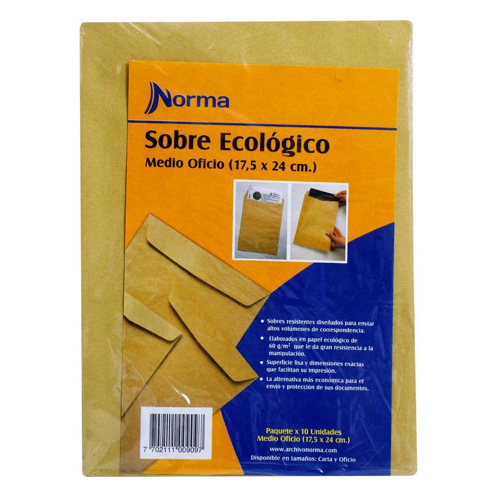 Sobre Manila Ecológico Medio Oficio F1 Norma