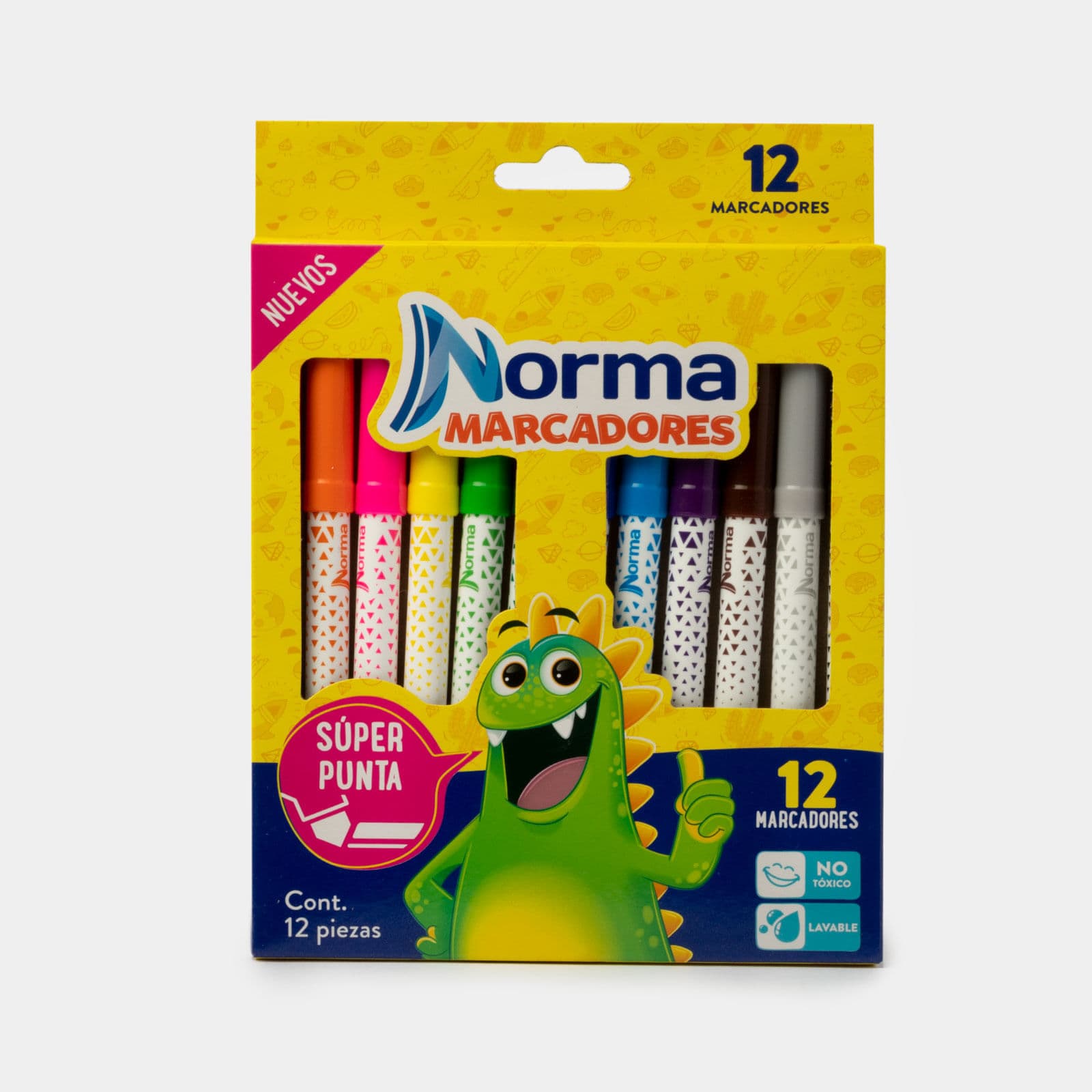 Plumón Lavable Norma x 12