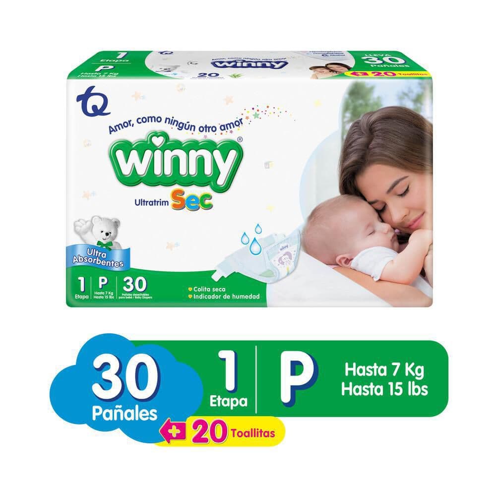 Pañales Winny Etapa 1 x 30 Unidades, 8 Paquetes