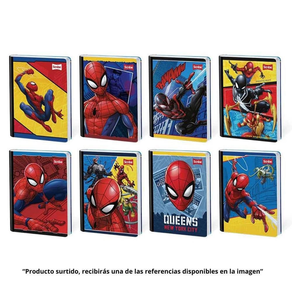Cuaderno Cosido 100 Hojas Media Carta Cuadriculado Spiderman Scribe Caja x 30