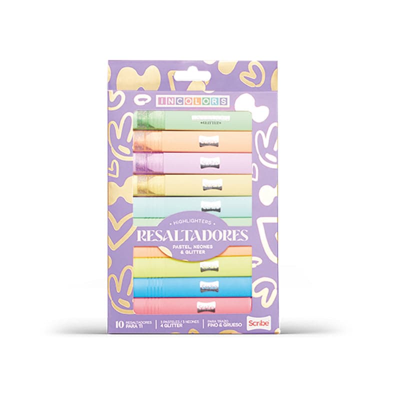 Resaltador Scribe Incolor Surtido x 10