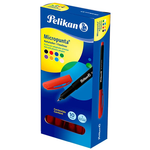 Micropunta Pelikan Rojo x 10