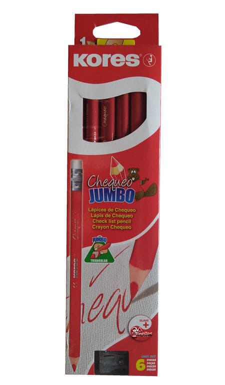 Lápiz Jumbo Rojo Kores x 6