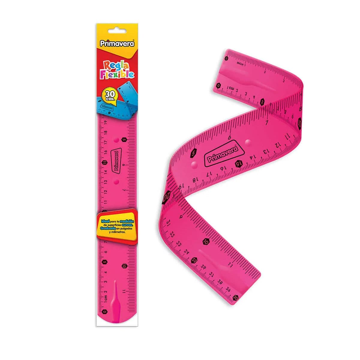 Regla Flexible Primavera Pastel 30 cm