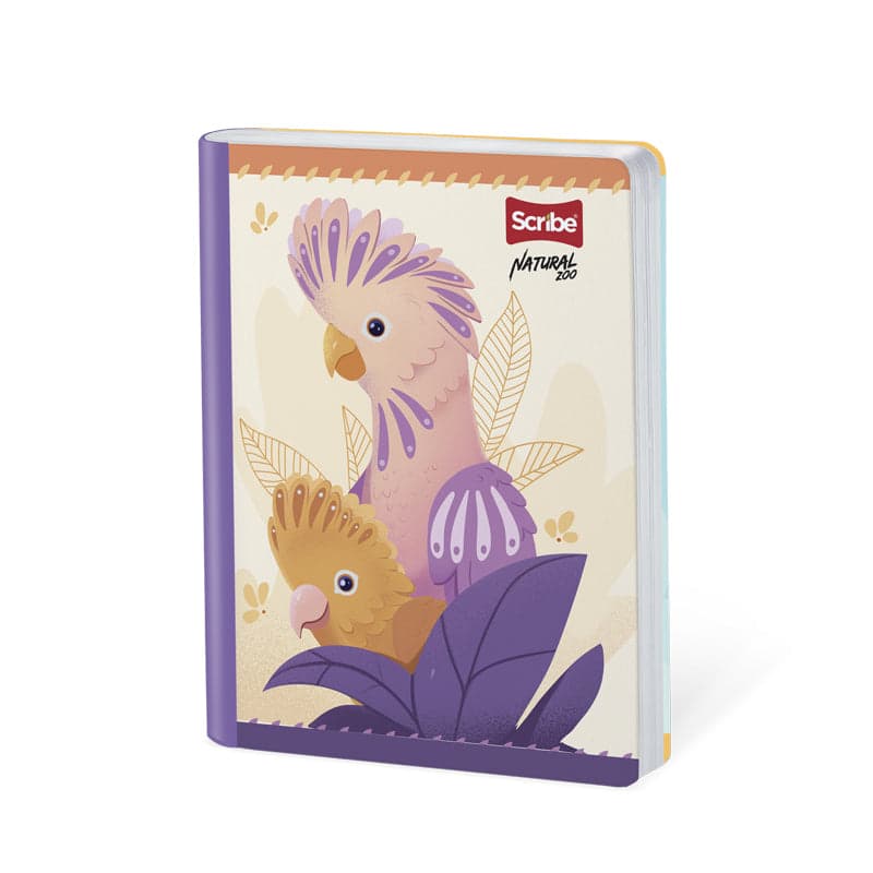 Cuaderno Cosido 100 Hojas Media Carta Cuadriculado Natural Zoo Scribe Caja x 30