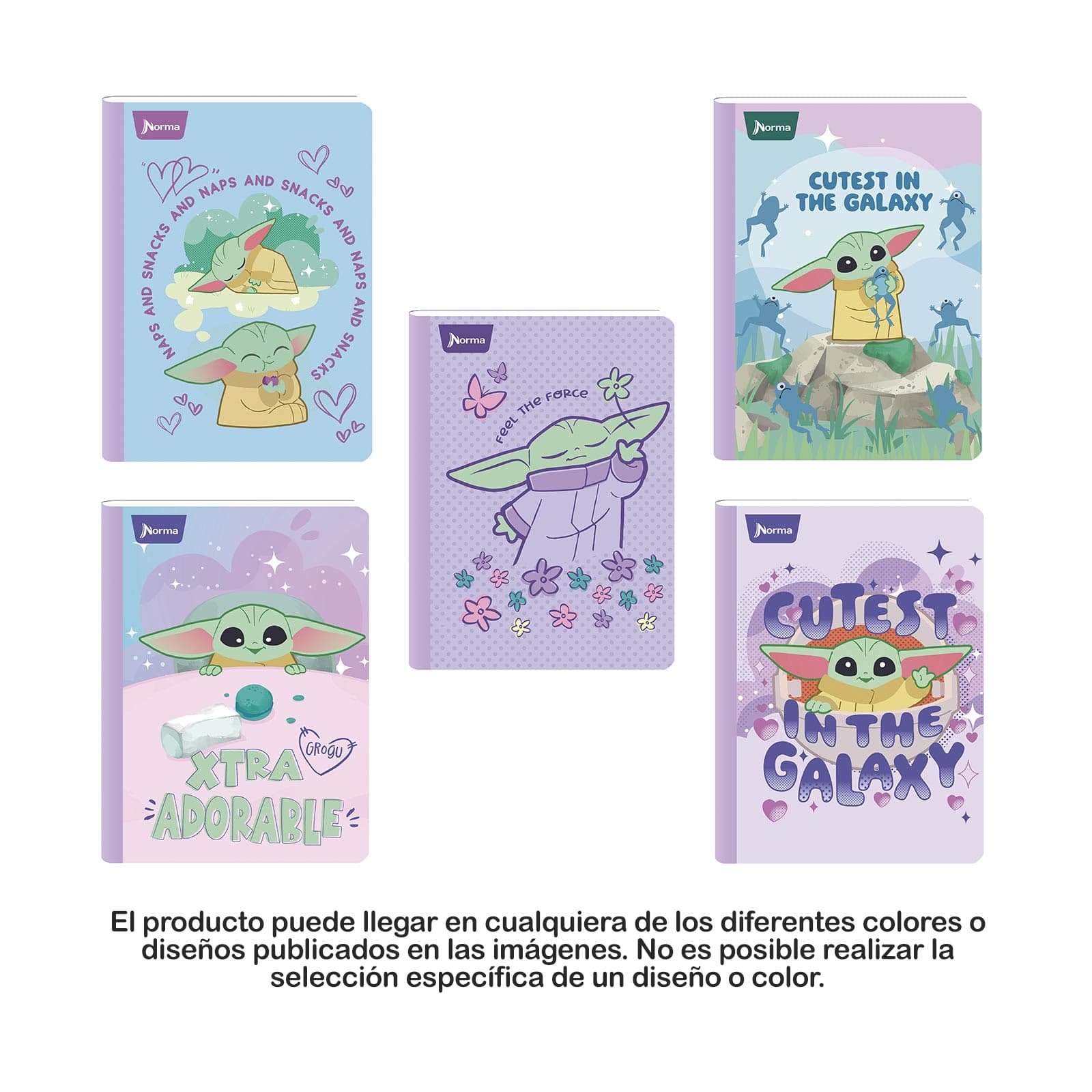 Cuaderno Cosido 100 Hojas Media Carta Cuadriculado Grogu Norma Caja x 30
