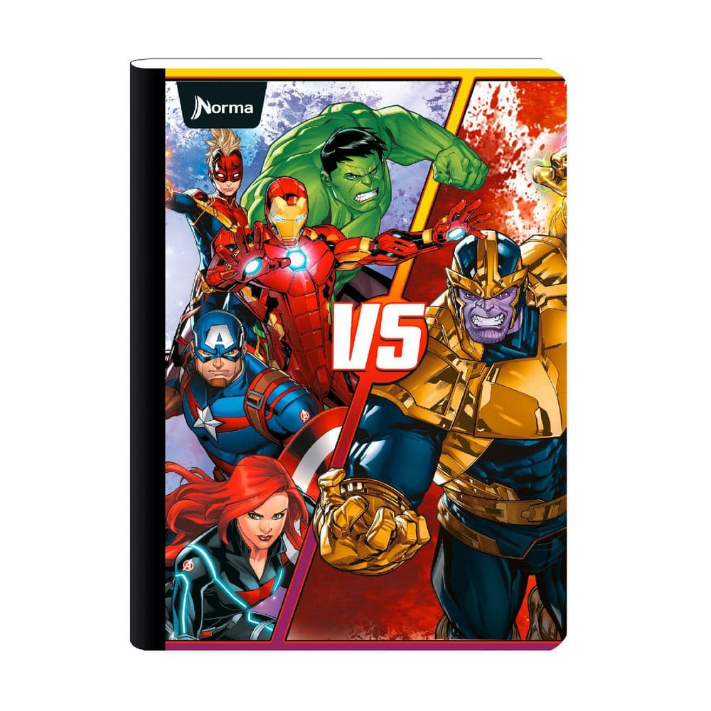 Cuaderno Cosido 100 Hojas Intermedio Cuadriculado Avengers Norma Caja x 30