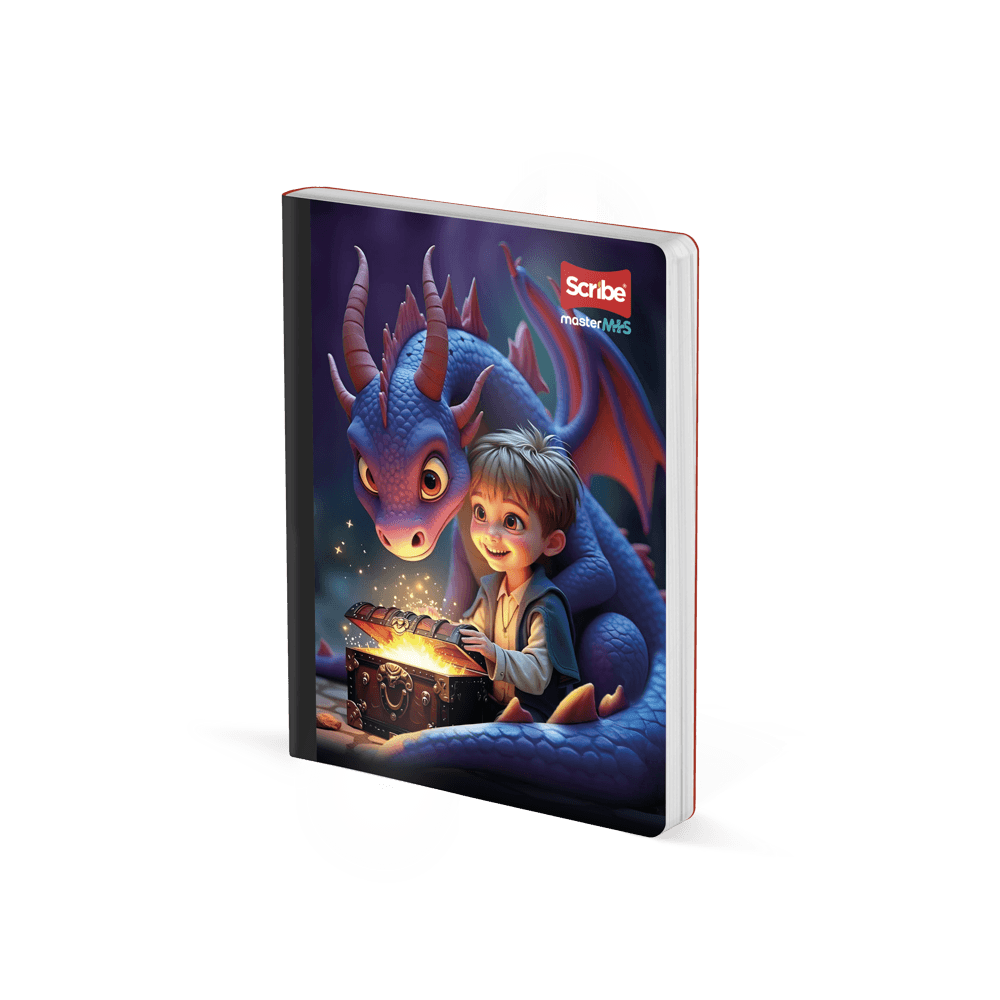 Cuaderno Cosido 100 Hojas Intermedio Cuadriculado Dragones Scribe Caja x 30