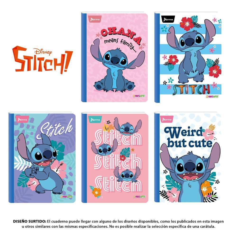 Cuaderno Cosido 100 Hojas Intermedio Cuadriculado Stitch Norma Caja x 30