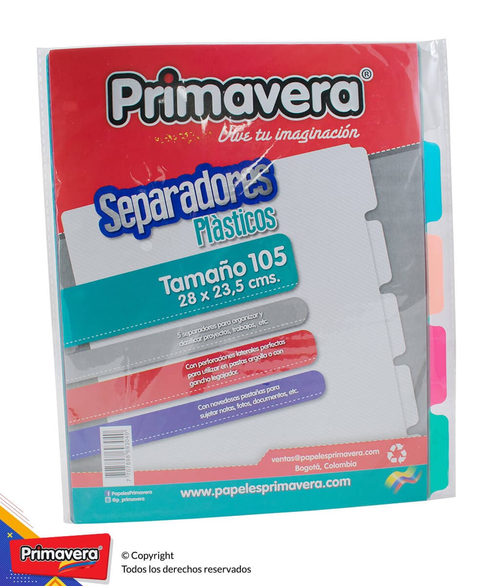 Separador Plástico Primavera 105 H y M