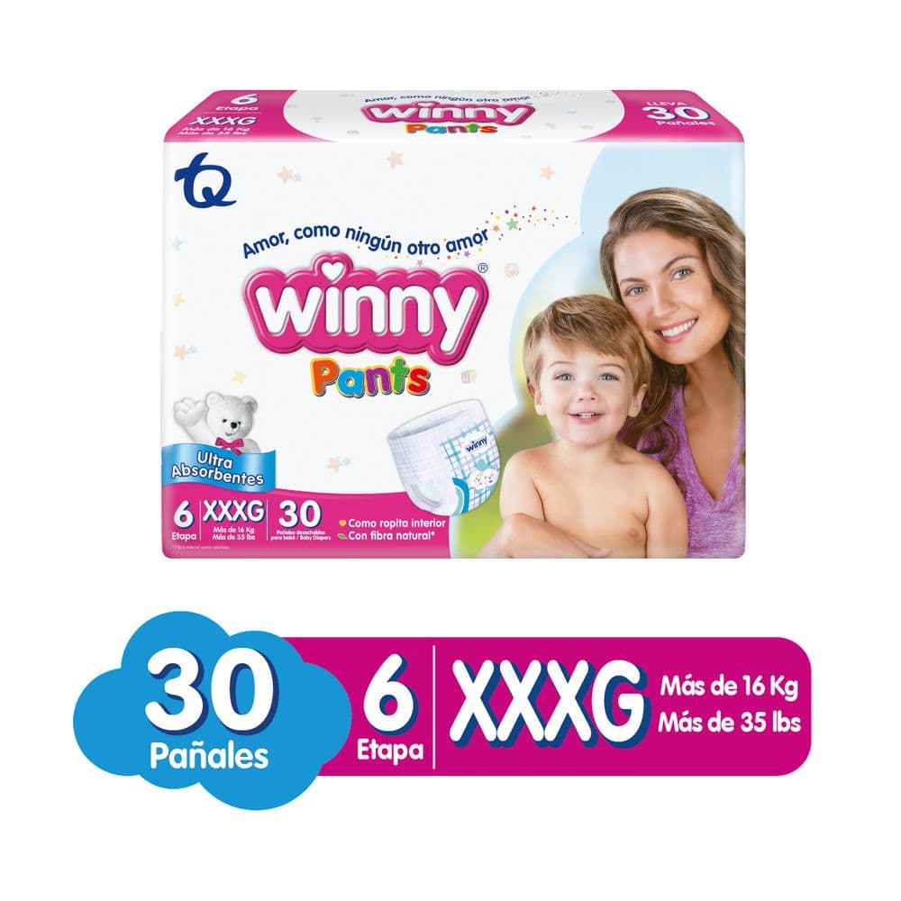 Pañal Winny Panty Etapa 6 x 30 unidades, 6 paquetes