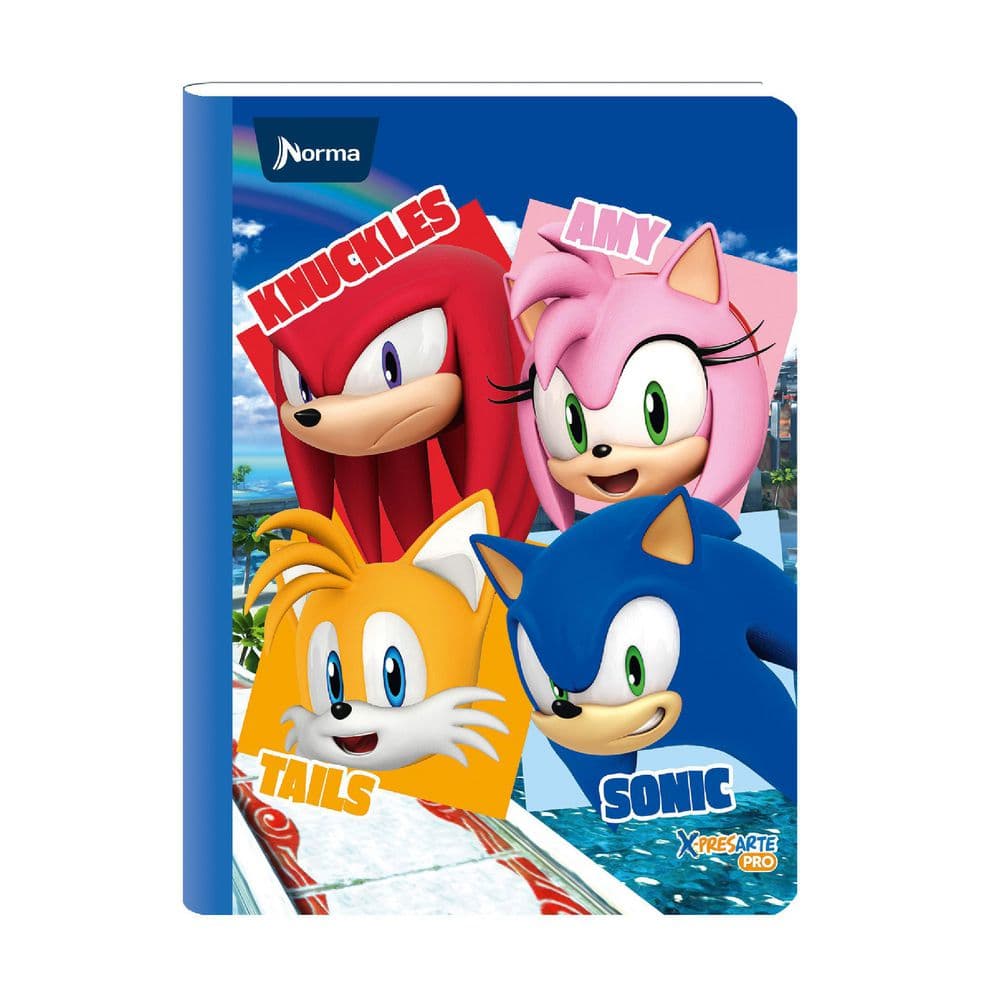 Cuaderno Cosido 100 Hojas Intermedio Cuadriculado Sonic Norma Caja x 30