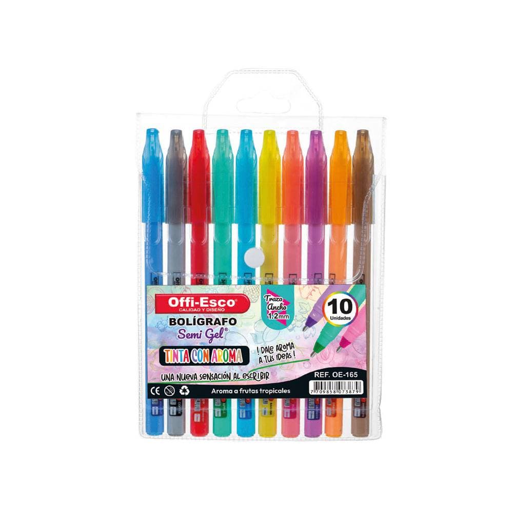 Esfero Semigel con Aroma Estuche x 10