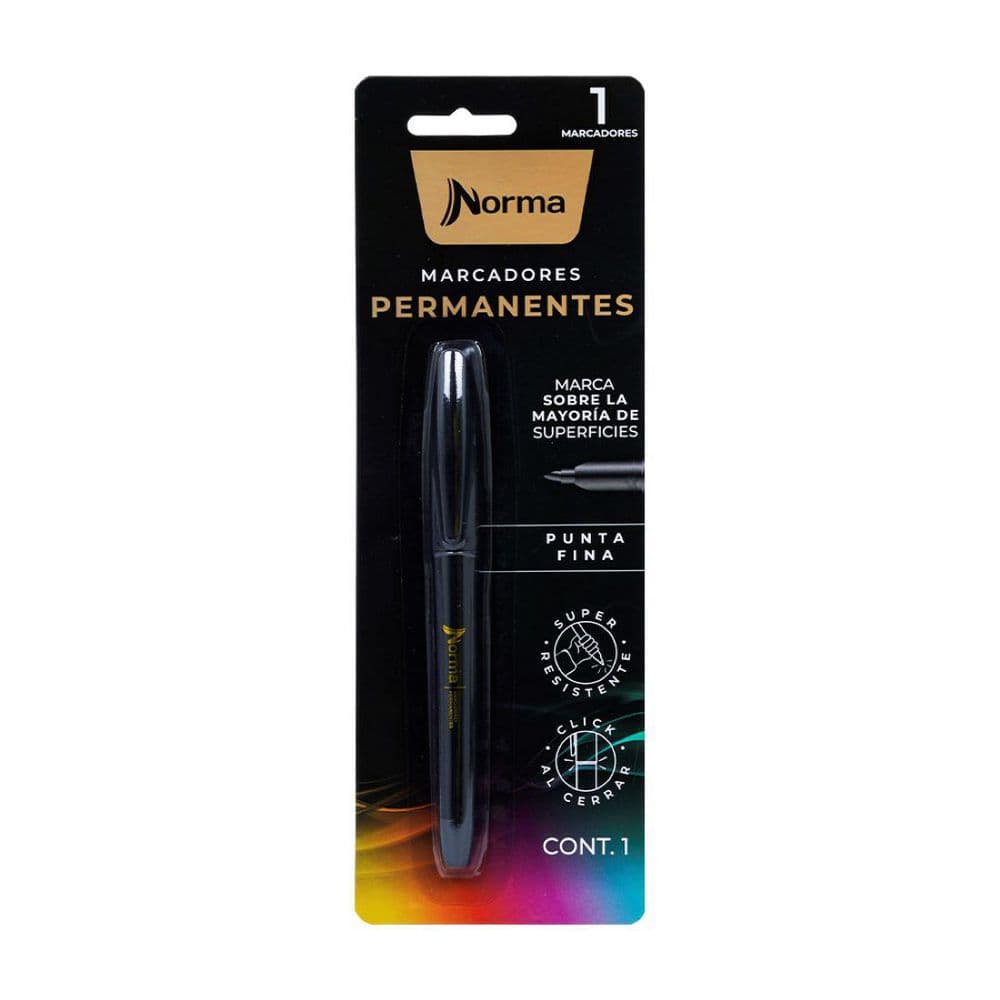 Marcador Permanente Premium Norma Punta Fina x 10